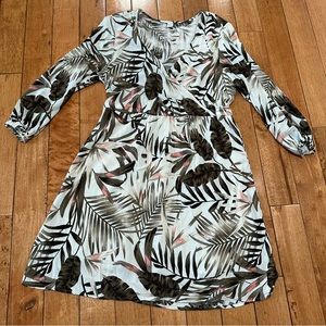 Women’s Old Navy Palm Leaves Long-Sleeve Dress, Size Large